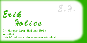 erik holics business card